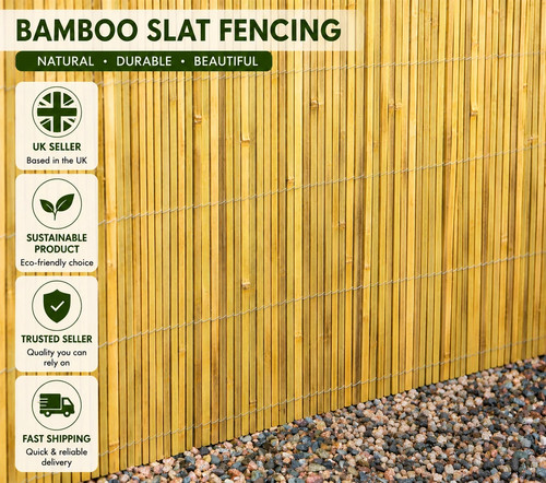 Bamboo slat fence - 1.5m,