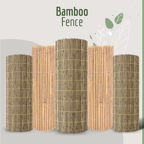 Bamboo slat fence screening - fence,