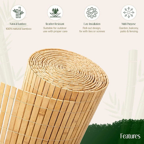 Bamboo slat fence screening - bamboo,