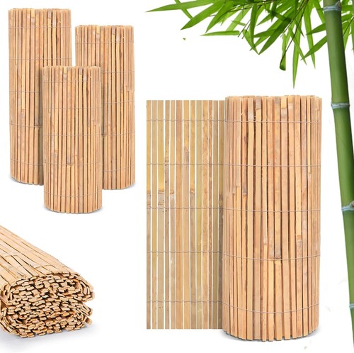 Bamboo slat fence screen - fence,