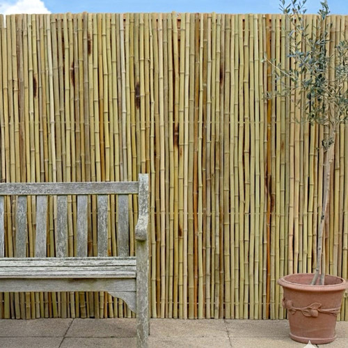 Thick white bamboo fencing - white,