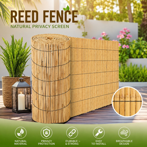 Natural reed fence - 3m,