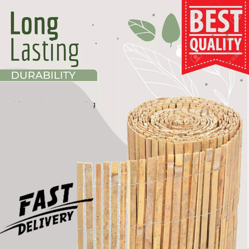 Bamboo slat fence screen roll - bamboo,