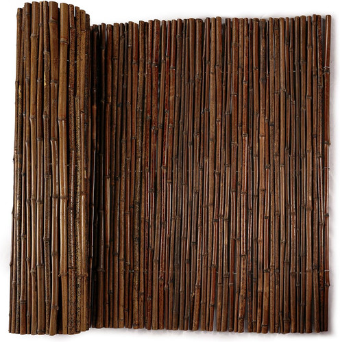 Carbonized bamboo fence 6ft - carbonized,