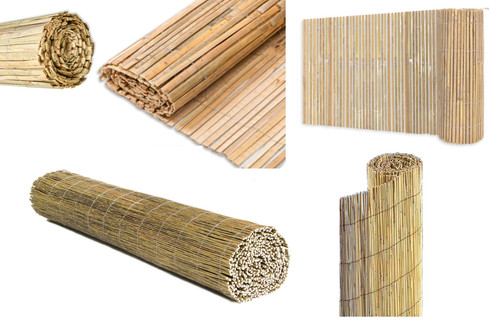 Natural bamboo slat fence - slat,