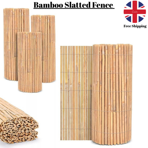 Bamboo slat fence screening - fence,