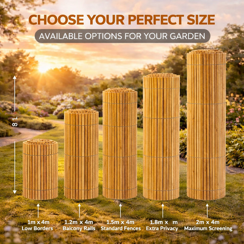 Bamboo slat fence - 4m, screen